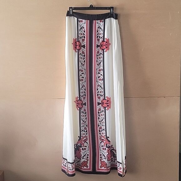 NEW Alice Temperley Red Russian Floral Rose Holiday Silk Maxi Long Skirt 6 M - Picture 2 of 14